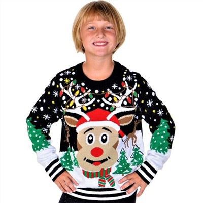 Sweater O-neck Bordir Anak Natal